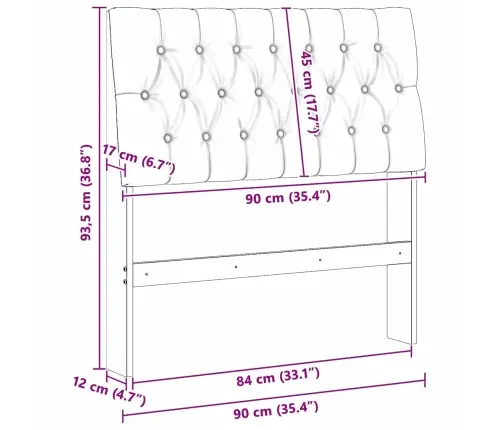 Mīkstināts Gultas Galvgalis Gaiši Pelēks 90 Cm Vidaxl