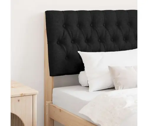 Apmušta Lovos Galvūgalis Juoda 90 Cm Kietos Pušies Mediena Apmušta Lovos Galvūgalis Juoda 90 Cm Kietos Pušies Mediena