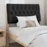 Apmušta Lovos Galvūgalis Juoda 90 Cm Kietos Pušies Mediena Apmušta Lovos Galvūgalis Juoda 90 Cm Kietos Pušies Mediena