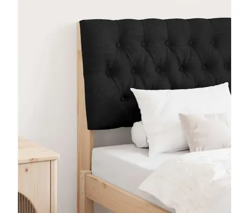 Polsterdatud Voodiots Must 80 Cm Tahke Mänd