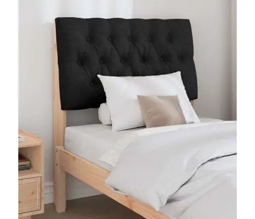 Polsterdatud Voodiots Must 80 Cm Tahke Mänd