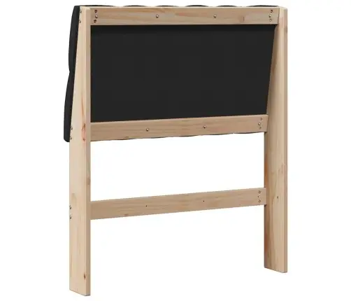 Mīkstināts Gultas Galvgalis Melna 75 Cm Ciets Priedes Koks Vidaxl