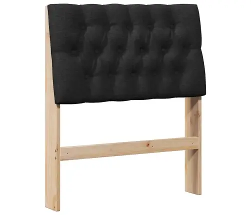 Mīkstināts Gultas Galvgalis Melna 75 Cm Ciets Priedes Koks Vidaxl