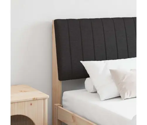 Mīkstināts Gultas Galvgalis Melna 200 Cm Ciets Priedes Koks Vidaxl