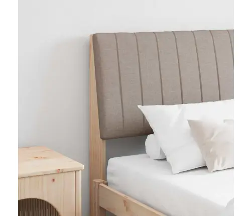 Polsterdatud Voodiots Pruunikashall 200 Cm Tahke Mänd