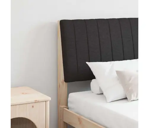 Mīkstināts Gultas Galvgalis Melna 160 Cm Ciets Priedes Koks Vidaxl