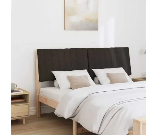 Mīkstināts Gultas Galvgalis Melna 160 Cm Ciets Priedes Koks Vidaxl