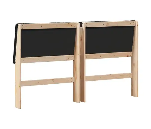 Mīkstināts Gultas Galvgalis Melna 160 Cm Ciets Priedes Koks Vidaxl