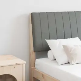 Mīkstināts Gultas Galvgalis Tumši Pelēks 140 Cm Vidaxl