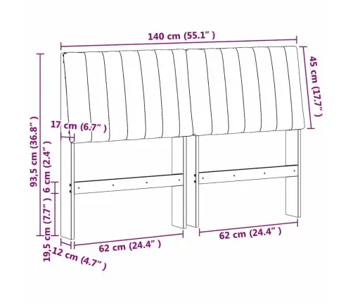 Mīkstināts Gultas Galvgalis Gaiši Pelēks 140 Cm Vidaxl