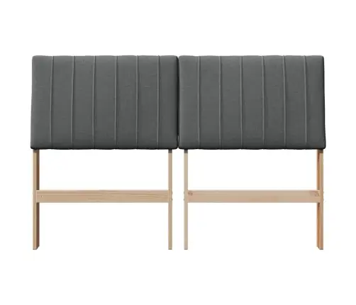 Polsterdatud Voodiots Tumehall 135 Cm Tahke Mänd