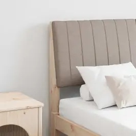 Apmušta Lovos Galvūgalis Taupe 135 Cm Kietos Pušies Mediena