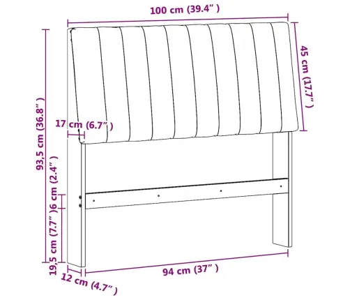 Polsterdatud Voodiots Must 100 Cm Tahke Mänd