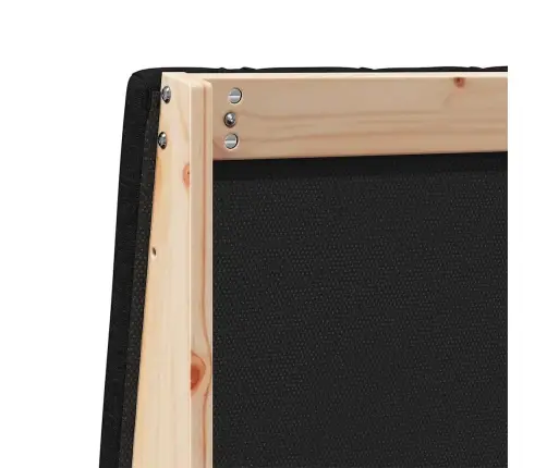 Polsterdatud Voodiots Must 90 Cm Tahke Mänd