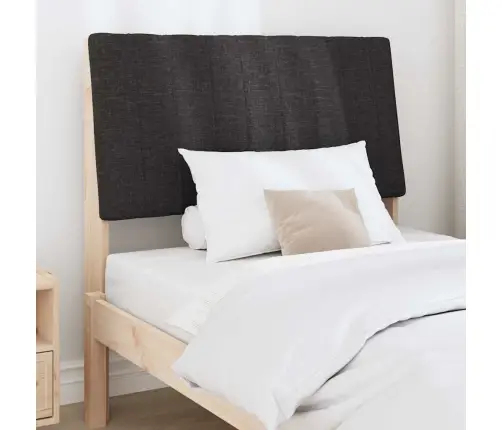 Polsterdatud Voodiots Must 90 Cm Tahke Mänd