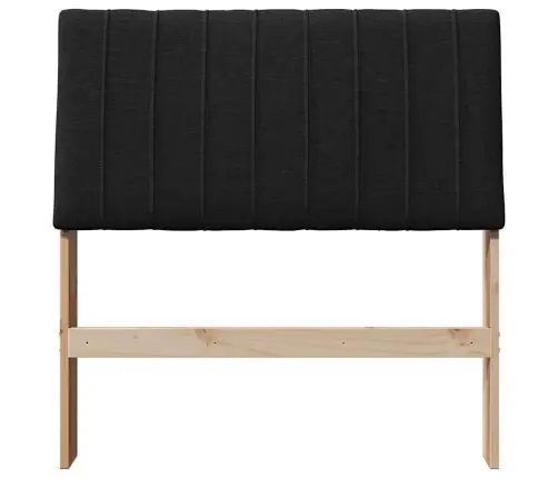 Polsterdatud Voodiots Must 90 Cm Tahke Mänd