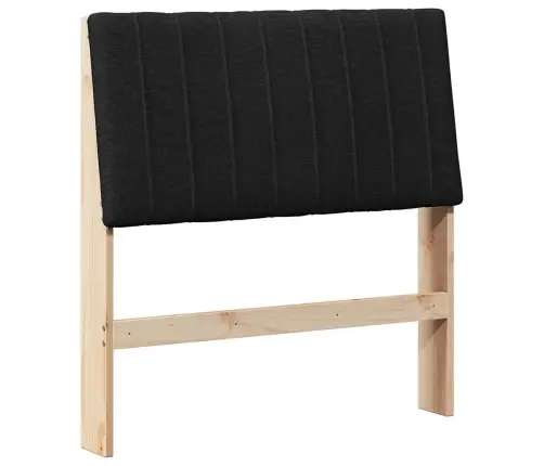 Polsterdatud Voodiots Must 90 Cm Tahke Mänd