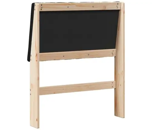 Mīkstināts Gultas Galvgalis Melna 80 Cm Ciets Priedes Koks Vidaxl