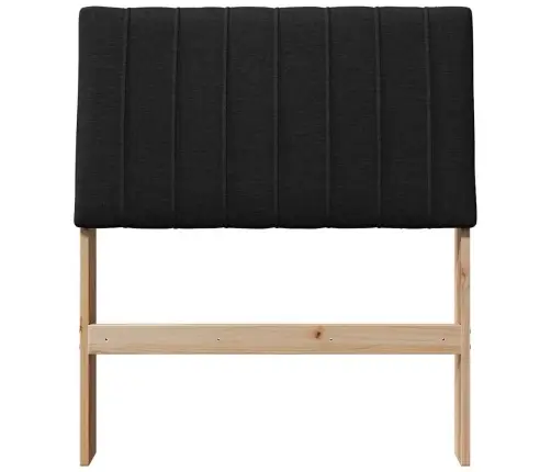 Mīkstināts Gultas Galvgalis Melna 80 Cm Ciets Priedes Koks Vidaxl