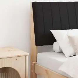 Mīkstināts Gultas Galvgalis Melna 75 Cm Ciets Priedes Koks Vidaxl