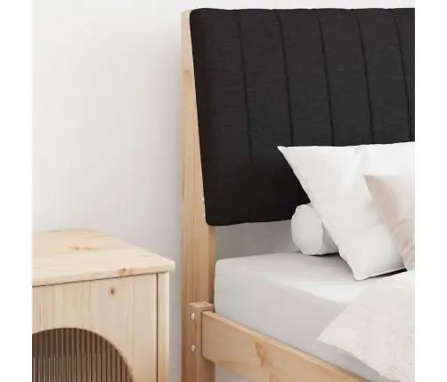 Mīkstināts Gultas Galvgalis Melna 75 Cm Ciets Priedes Koks Vidaxl