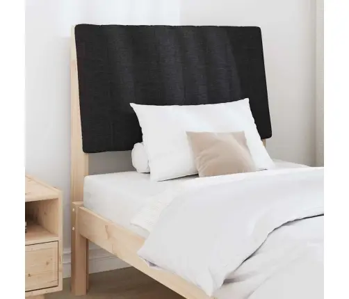 Mīkstināts Gultas Galvgalis Melna 75 Cm Ciets Priedes Koks Vidaxl