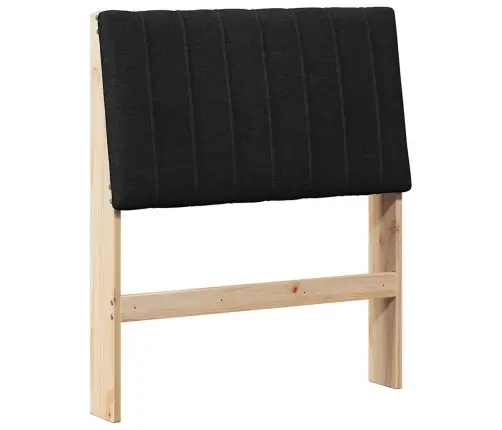 Mīkstināts Gultas Galvgalis Melna 75 Cm Ciets Priedes Koks Vidaxl