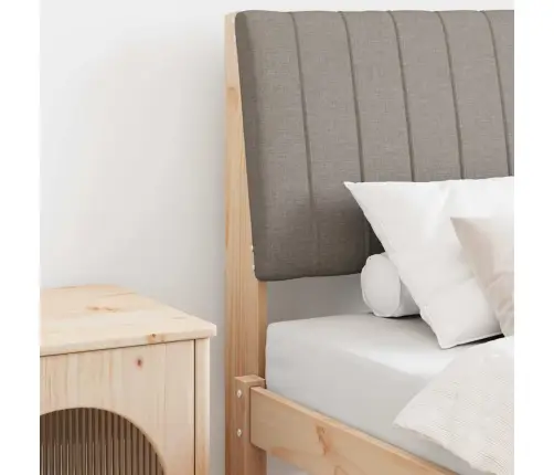 Mīkstināts Gultas Galvgalis Pelēkbrūna 75 Cm Ciets Priedes Koks Vidaxl
