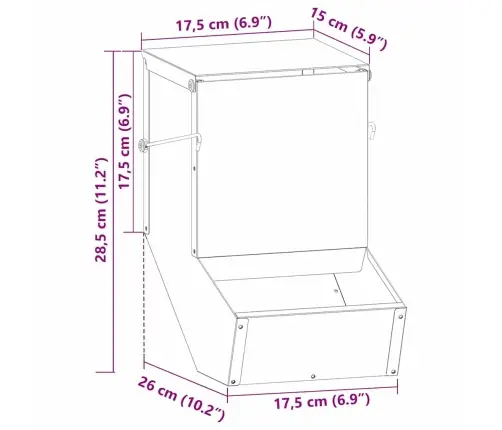Trušu Barotājs Melna 17.5 X 26 X 28.5 Cm Auksti Velmēts Tērauds Vidaxl