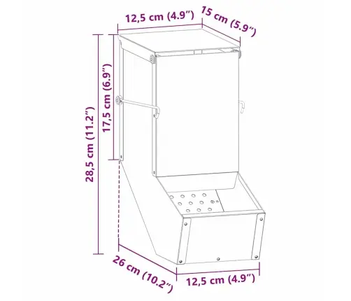 Trušu Barotājs Melna 12,5 X 26 X 28,5 Cm Auksti Velmēts Tērauds Vidaxl