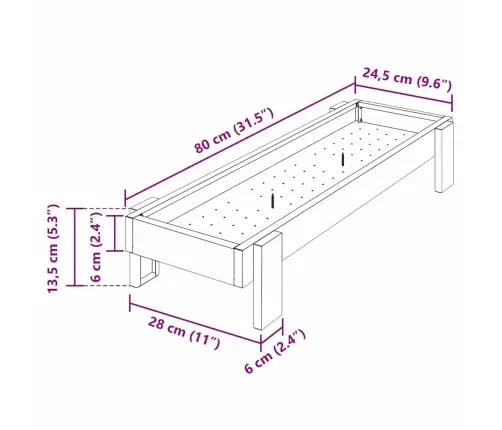 Vistas Barošanas Grozs Melna 80 X 28 X 13.5 Cm Vidaxl