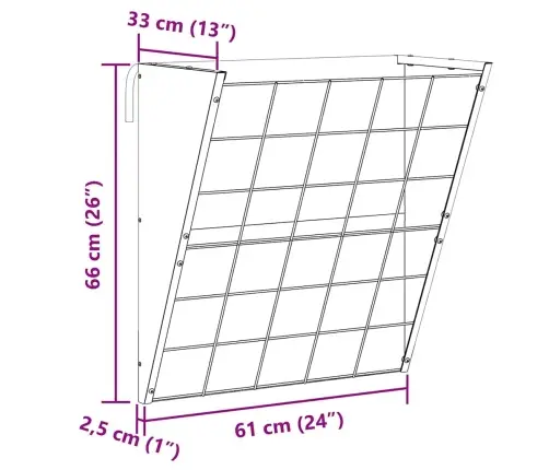 Karājamais Sienu Barotājs Melna 61 X 33 X 66 Cm Vidaxl