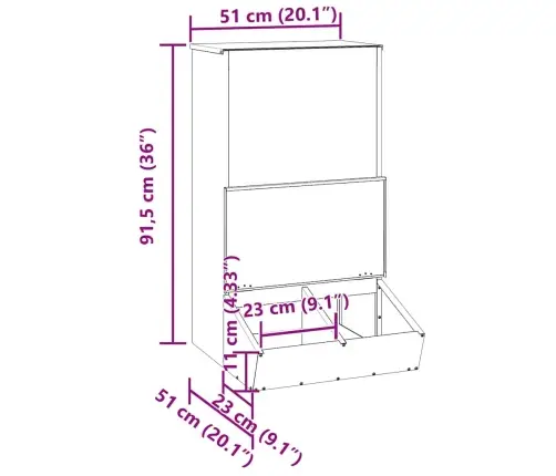 Cūku Barotava Melna 55 X 51 X 91.5 Cm Auksti Velmēts Tērauds Vidaxl