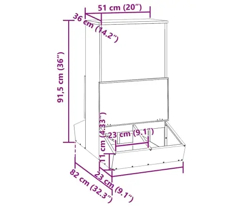 Kiaulių Šėrykla Juoda 82 X 51 X 91,5 Cm Šaltai Valcuita Plienas