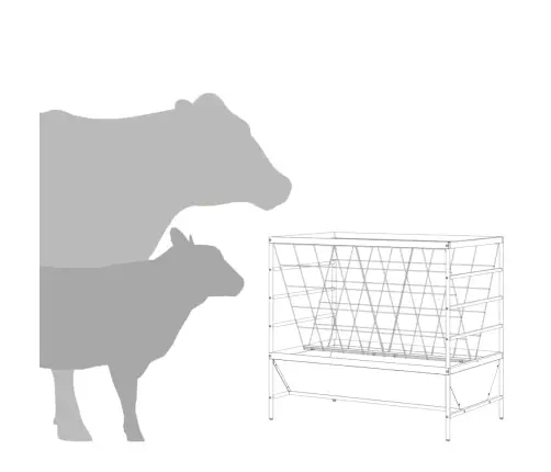 Liellopu Barotava Sudraba 100 X 60 X 90 Cm Cinkots Tērauds Vidaxl