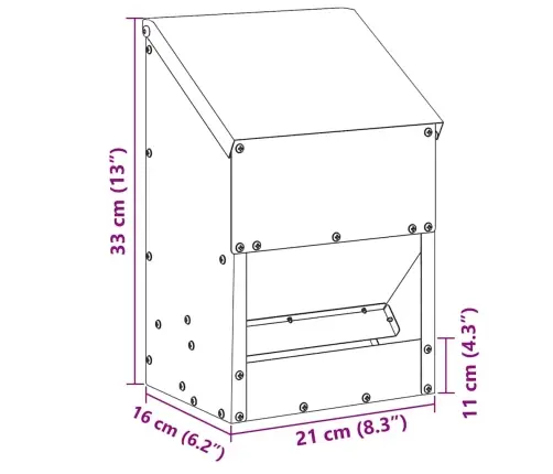 Vištų Lesykla Juoda 21 X 16 X 33 Cm Šaltai Valcuita Plienas
