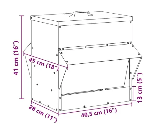 Vistas Barotava Sudraba 40,5 X 45 X 41 Cm Cinkots Tērauds Vidaxl