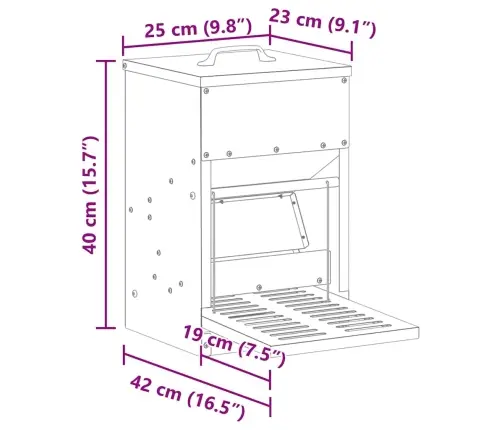 Vištų Treadle Šėrykla Alyvuogių Žalia 25 X 42 X 40 Cm
