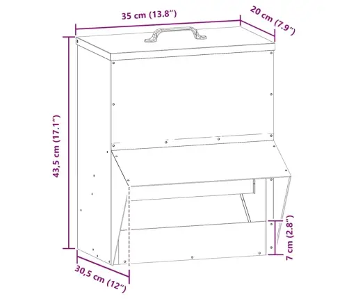 Vistas Barotava Olīvu Zaļš 20 X 25 X 35 Cm Vidaxl