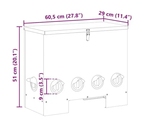 Vistas Barotava 2 Pcs Melna 60.5 X 29 X 51 Cm Vidaxl