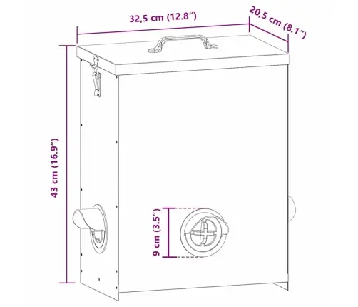 Vistas Barotava 2 Pcs Sudraba 32,5 X 20,5 X 43 Cm Vidaxl