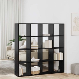 Grāmatplaukts Melns Ozols 137.5 X 29 X 137.5 Cm Vidaxl