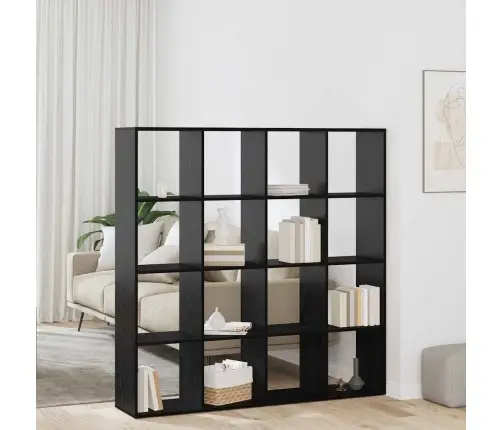 Grāmatplaukts Melns Ozols 137.5 X 29 X 137.5 Cm Vidaxl