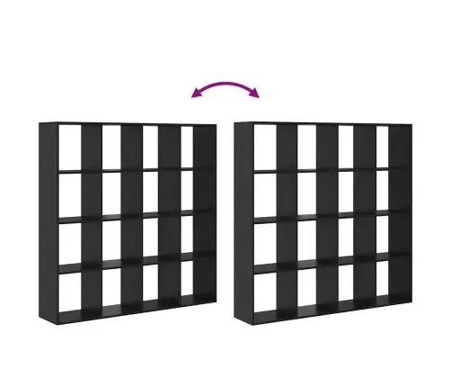 Grāmatplaukts Melns Ozols 137.5 X 29 X 137.5 Cm Vidaxl