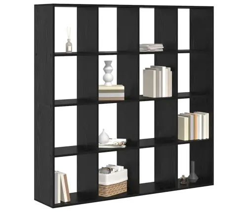 Grāmatplaukts Melns Ozols 137.5 X 29 X 137.5 Cm Vidaxl