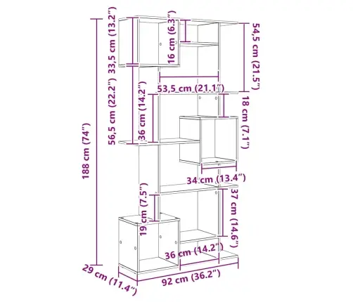 Grāmatplaukts Melns Ozols 92 X 29 X 188 Cm Inženierijas Koks Vidaxl Grāmatplaukts Melns Ozols 92 X 29 X 188 Cm Inženierijas Koks Vidaxl