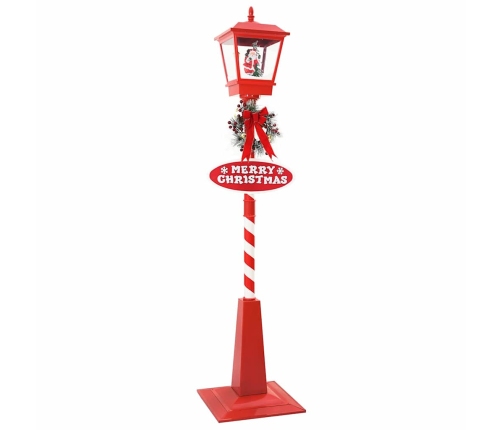 Ziemassvētku Ielu Lampa Ar Lukturi Sarkana 40.5X40.5X180Cm Vidaxl