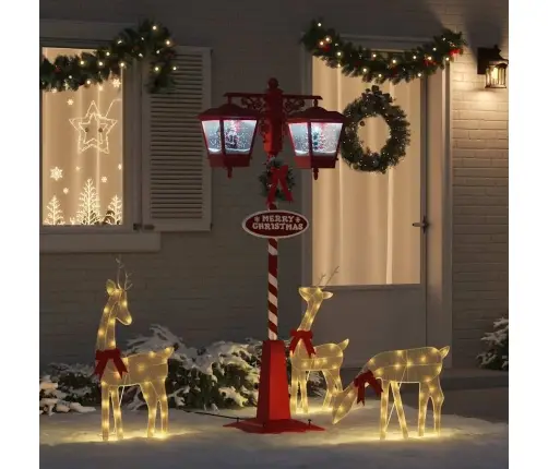 Ziemassvētku Ielu Lampa Ar 2 Lukturiem Su 18 Led Sarkana Vidaxl