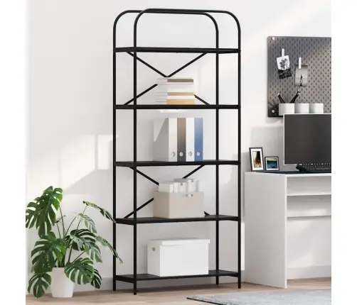 Raamatukapp Must Tamm 80 X 30 X 183 Cm Tehispuit