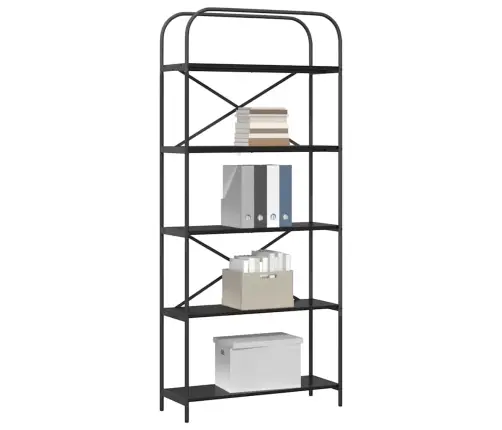 Raamatukapp Must Tamm 80 X 30 X 183 Cm Tehispuit